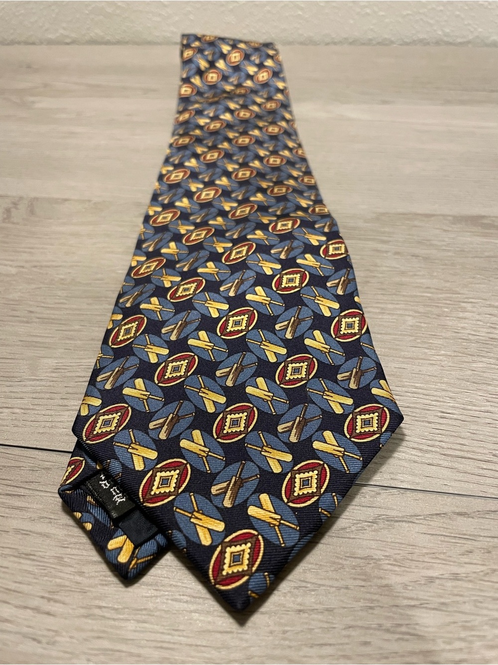 Cravats of London Cricket-Themed, Navy Tie